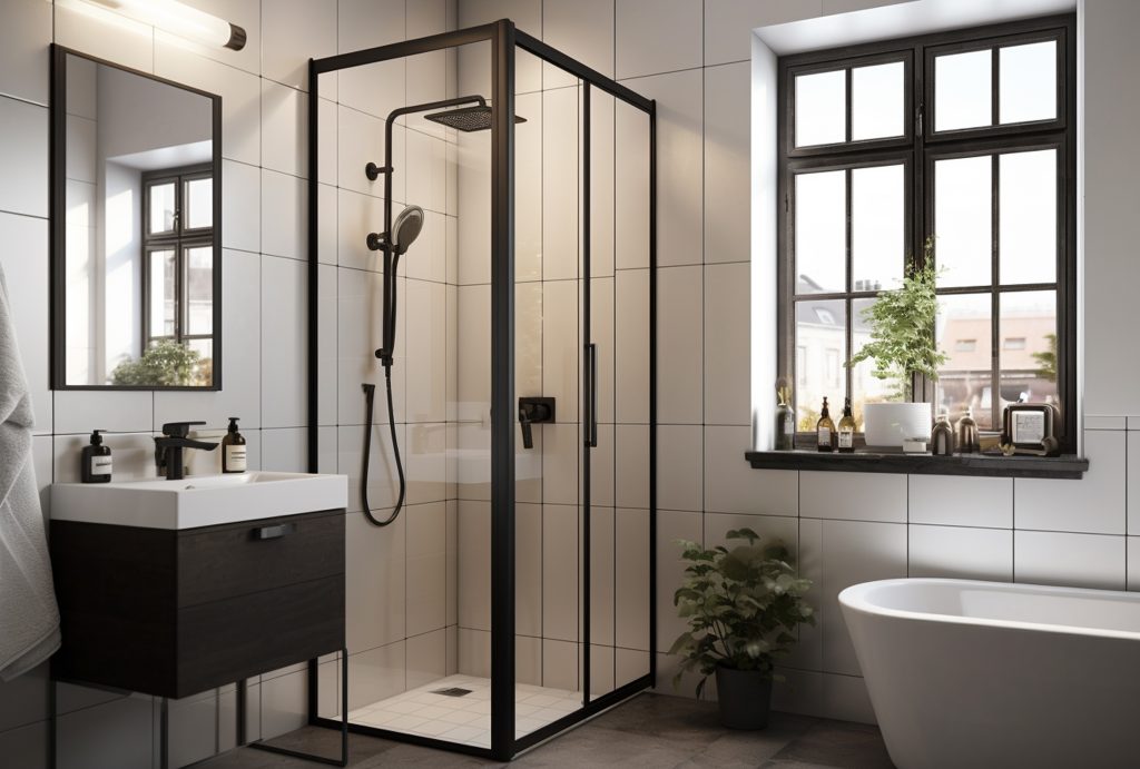 small bathroom with modern style ai generated